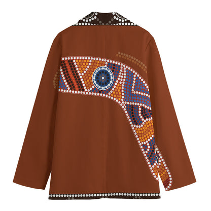 Aboriginal Dot Boomerang Print Women's Blazer