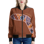 Aboriginal Dot Boomerang Print Women's Bomber Jacket
