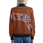 Aboriginal Dot Boomerang Print Women's Bomber Jacket