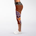 Aboriginal Dot Boomerang Print Women's Capri Leggings