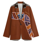 Aboriginal Dot Boomerang Print Women's Cotton Blazer