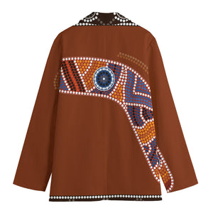 Aboriginal Dot Boomerang Print Women's Cotton Blazer