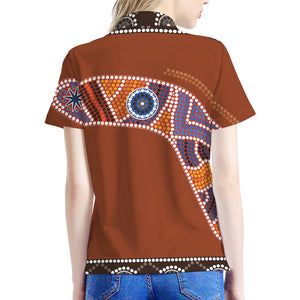 Aboriginal Dot Boomerang Print Women's Polo Shirt