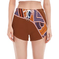 Aboriginal Dot Boomerang Print Women's Split Running Shorts