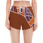 Aboriginal Dot Boomerang Print Women's Split Running Shorts