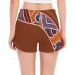 Aboriginal Dot Boomerang Print Women's Split Running Shorts