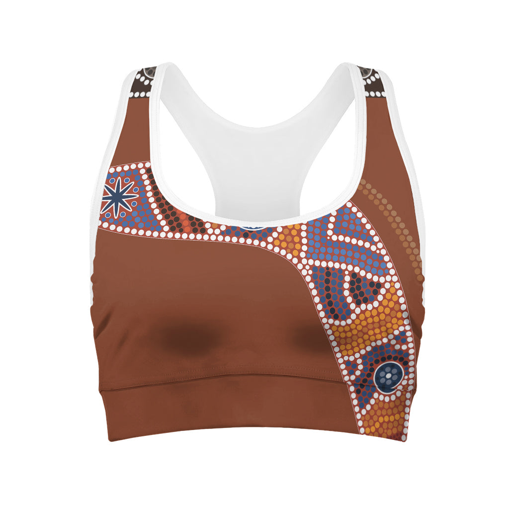 Aboriginal Dot Boomerang Print Women's Sports Bra
