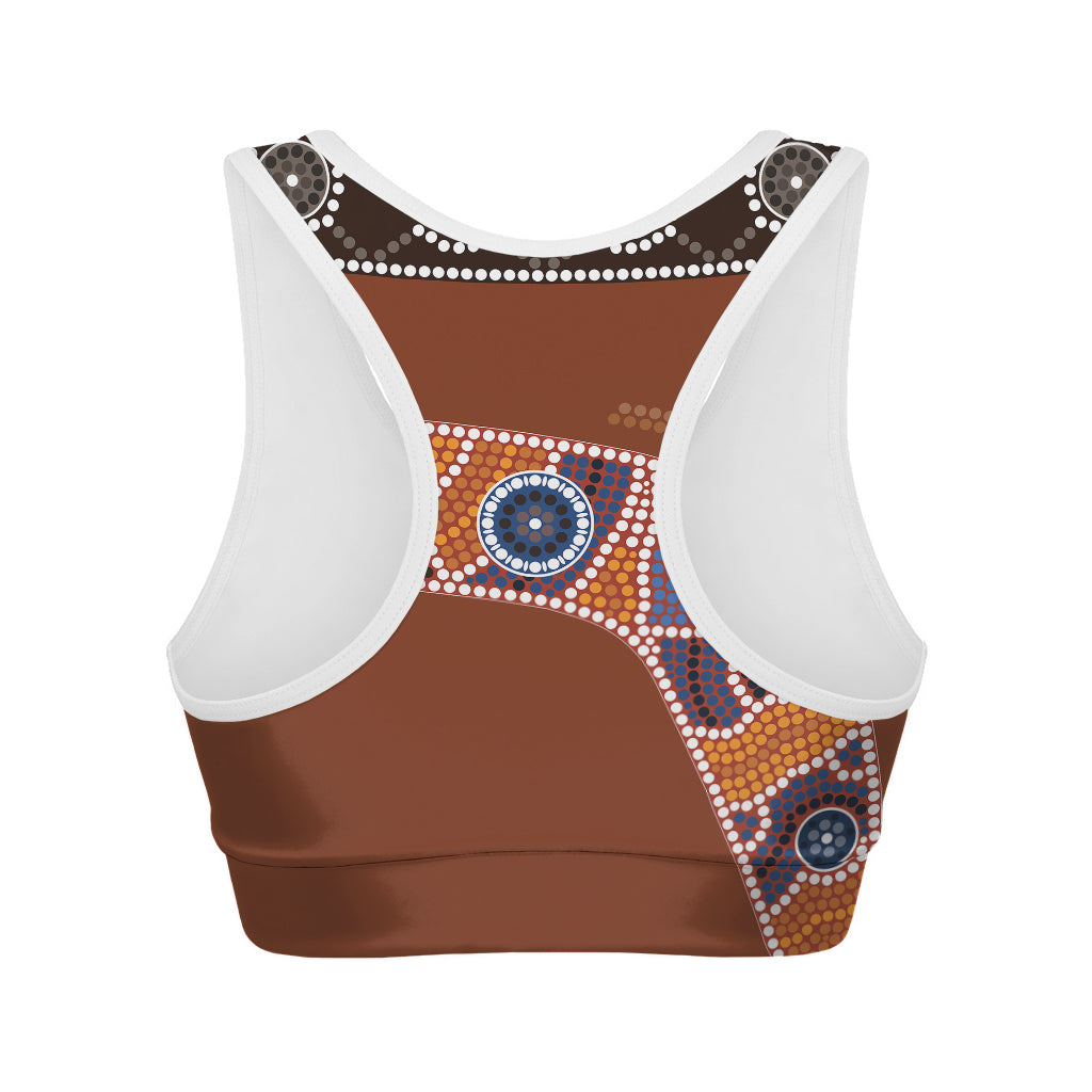 Aboriginal Dot Boomerang Print Women's Sports Bra