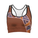Aboriginal Dot Boomerang Print Women's Sports Bra