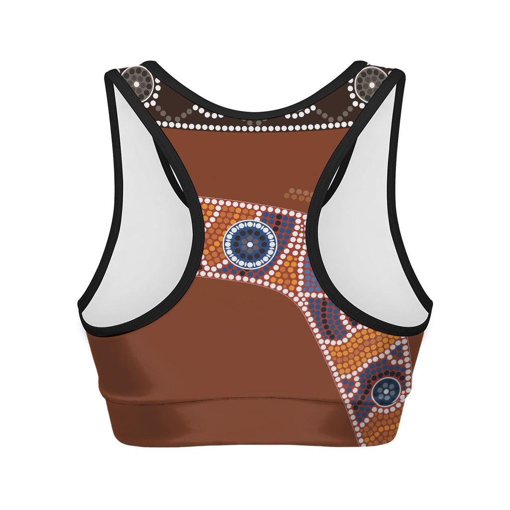 Aboriginal Dot Boomerang Print Women's Sports Bra