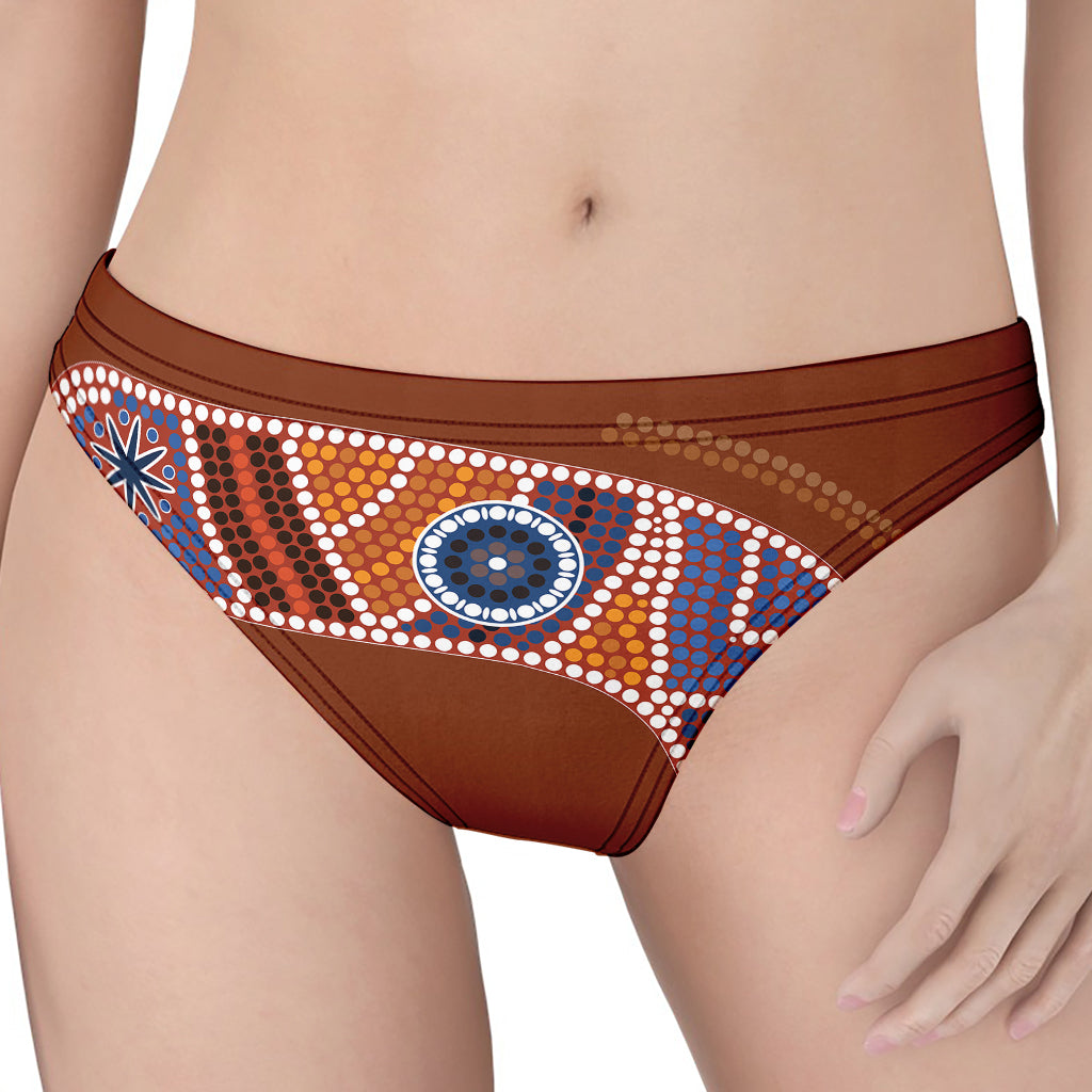 Aboriginal Dot Boomerang Print Women's Thong