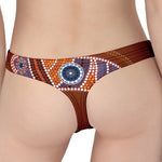 Aboriginal Dot Boomerang Print Women's Thong