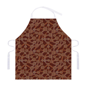 Aboriginal Indigenous Dot Pattern Print Adjustable Apron