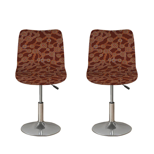 Aboriginal Indigenous Dot Pattern Print Bar Stool Covers
