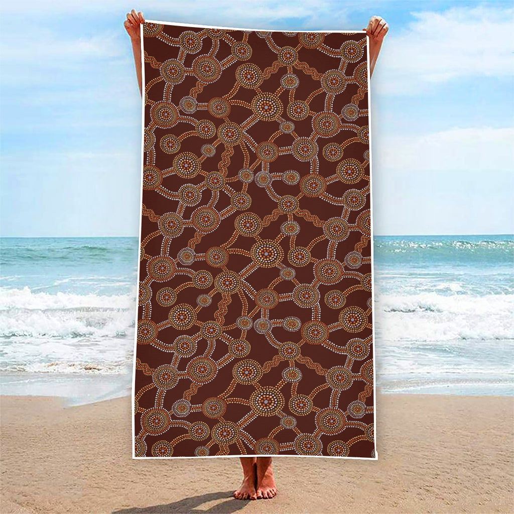 Aboriginal Indigenous Dot Pattern Print Beach Towel