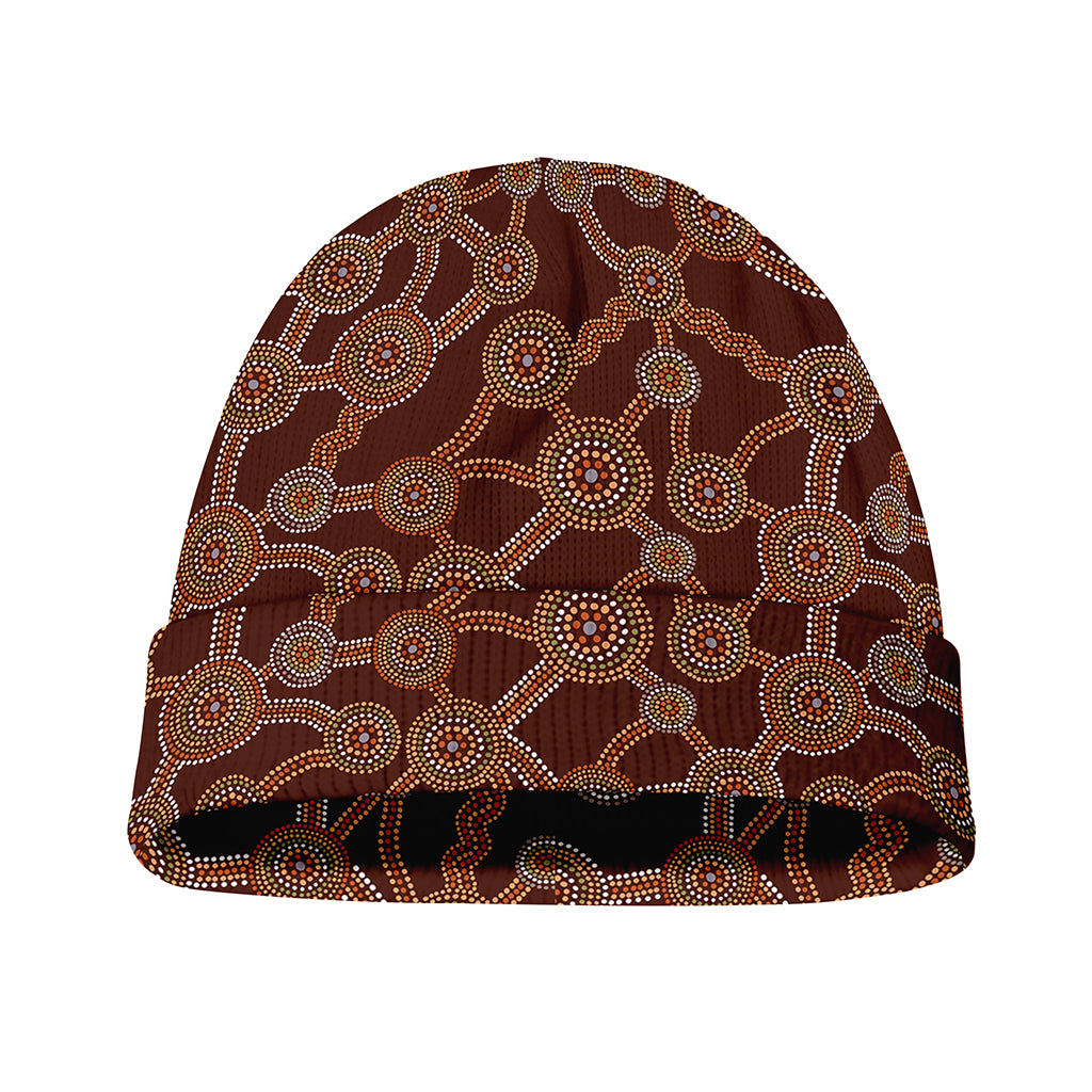 Aboriginal Indigenous Dot Pattern Print Beanie