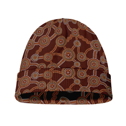 Aboriginal Indigenous Dot Pattern Print Beanie