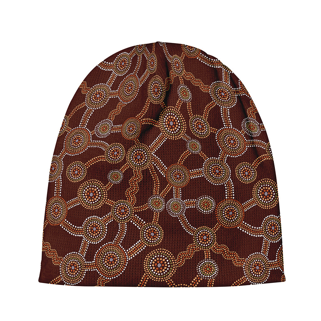 Aboriginal Indigenous Dot Pattern Print Beanie