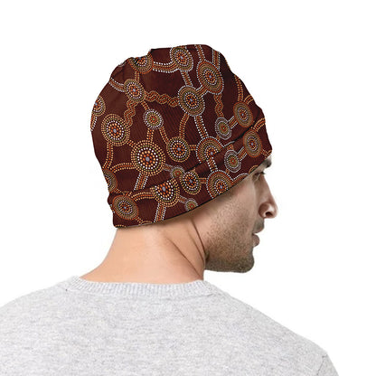 Aboriginal Indigenous Dot Pattern Print Beanie