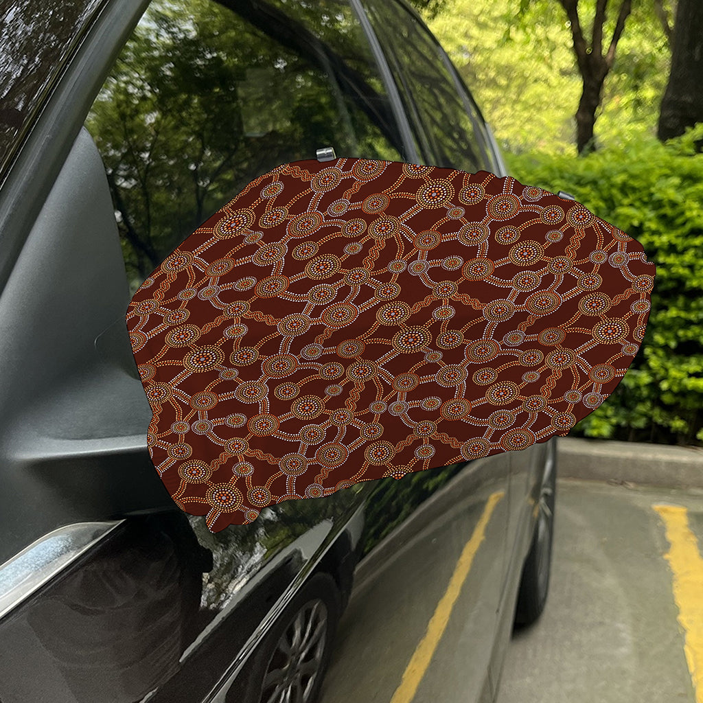 Aboriginal Indigenous Dot Pattern Print Car Side Mirror Covers