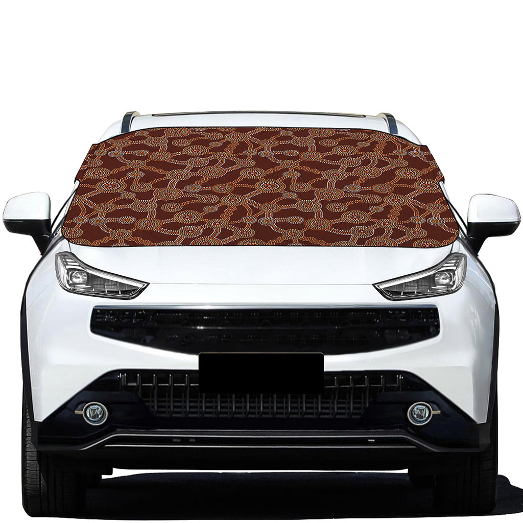 Aboriginal Indigenous Dot Pattern Print Car Windshield Snow Cover