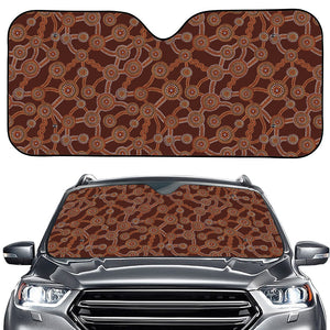 Aboriginal Indigenous Dot Pattern Print Car Windshield Sun Shade