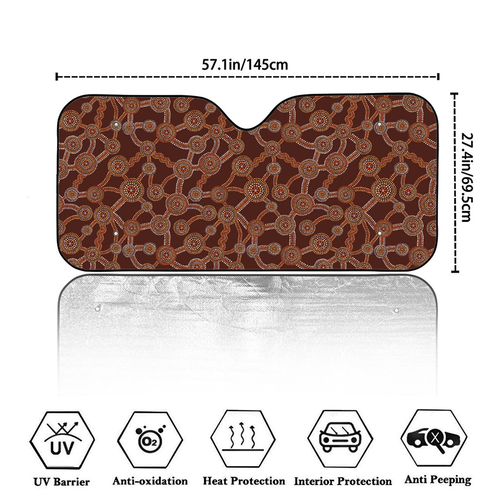 Aboriginal Indigenous Dot Pattern Print Car Windshield Sun Shade