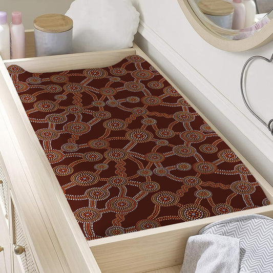 Aboriginal Indigenous Dot Pattern Print Changing Pad Cover
