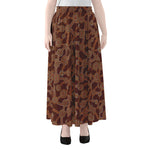 Aboriginal Indigenous Dot Pattern Print Chiffon Maxi Skirt