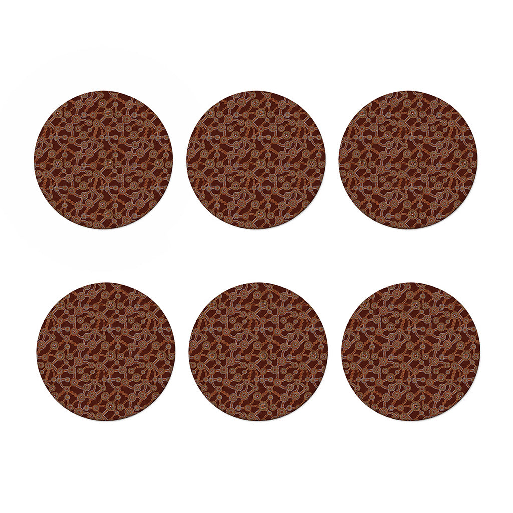 Aboriginal Indigenous Dot Pattern Print Coaster Set