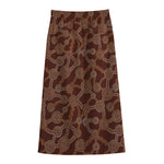 Aboriginal Indigenous Dot Pattern Print Cotton Front Slit Maxi Skirt