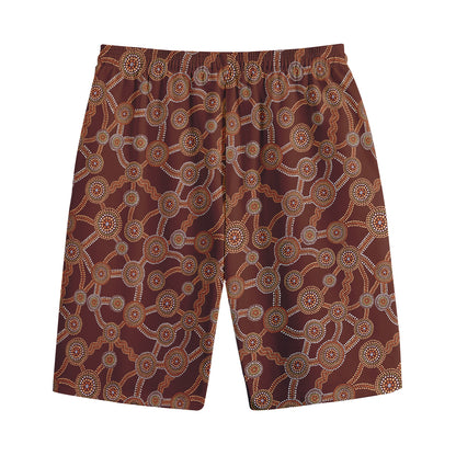 Aboriginal Indigenous Dot Pattern Print Cotton Shorts