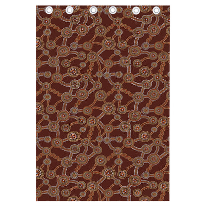 Aboriginal Indigenous Dot Pattern Print Curtain