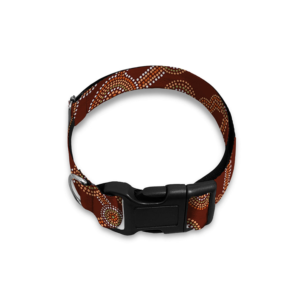 Aboriginal Indigenous Dot Pattern Print Dog Collar