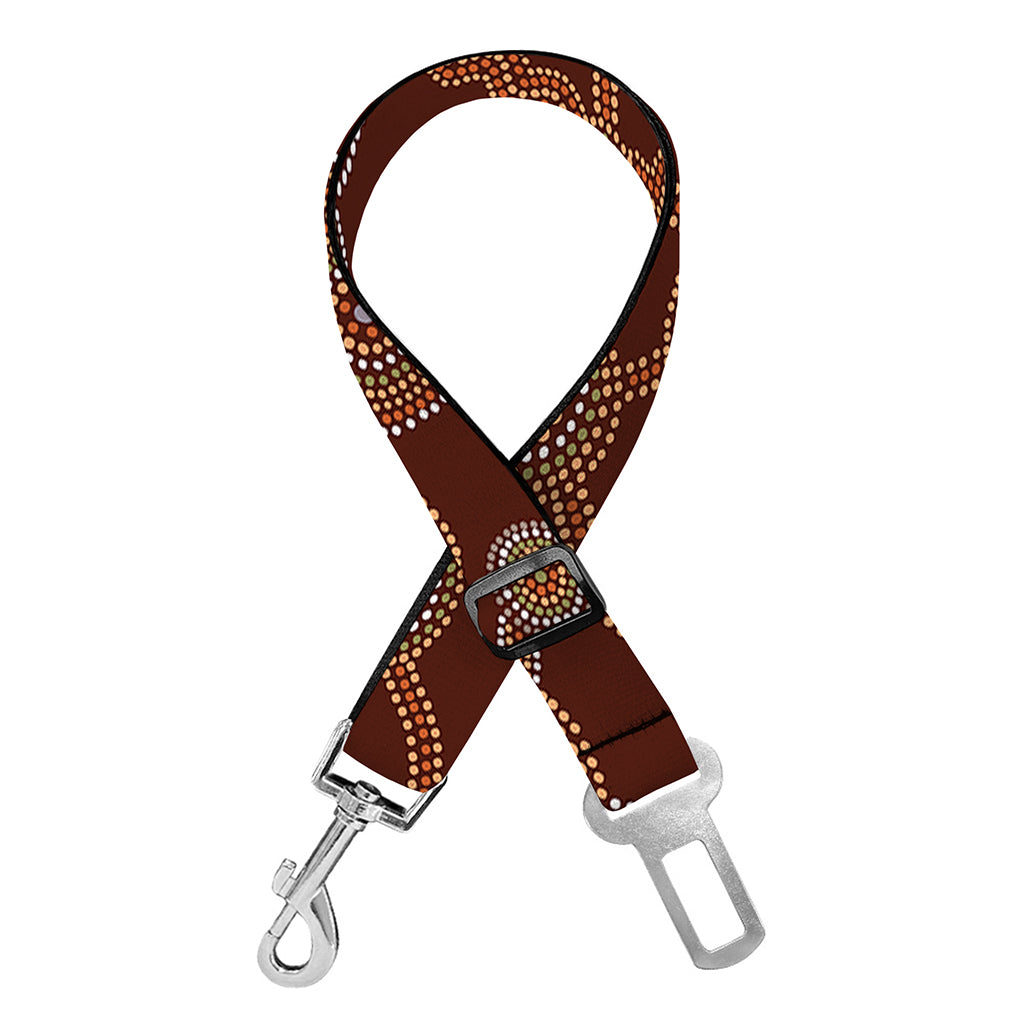 Aboriginal Indigenous Dot Pattern Print Dog Seat Belt