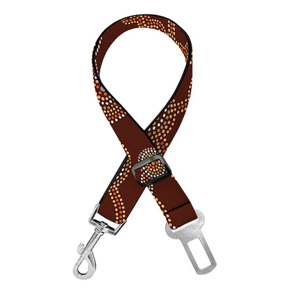 Aboriginal Indigenous Dot Pattern Print Dog Seat Belt