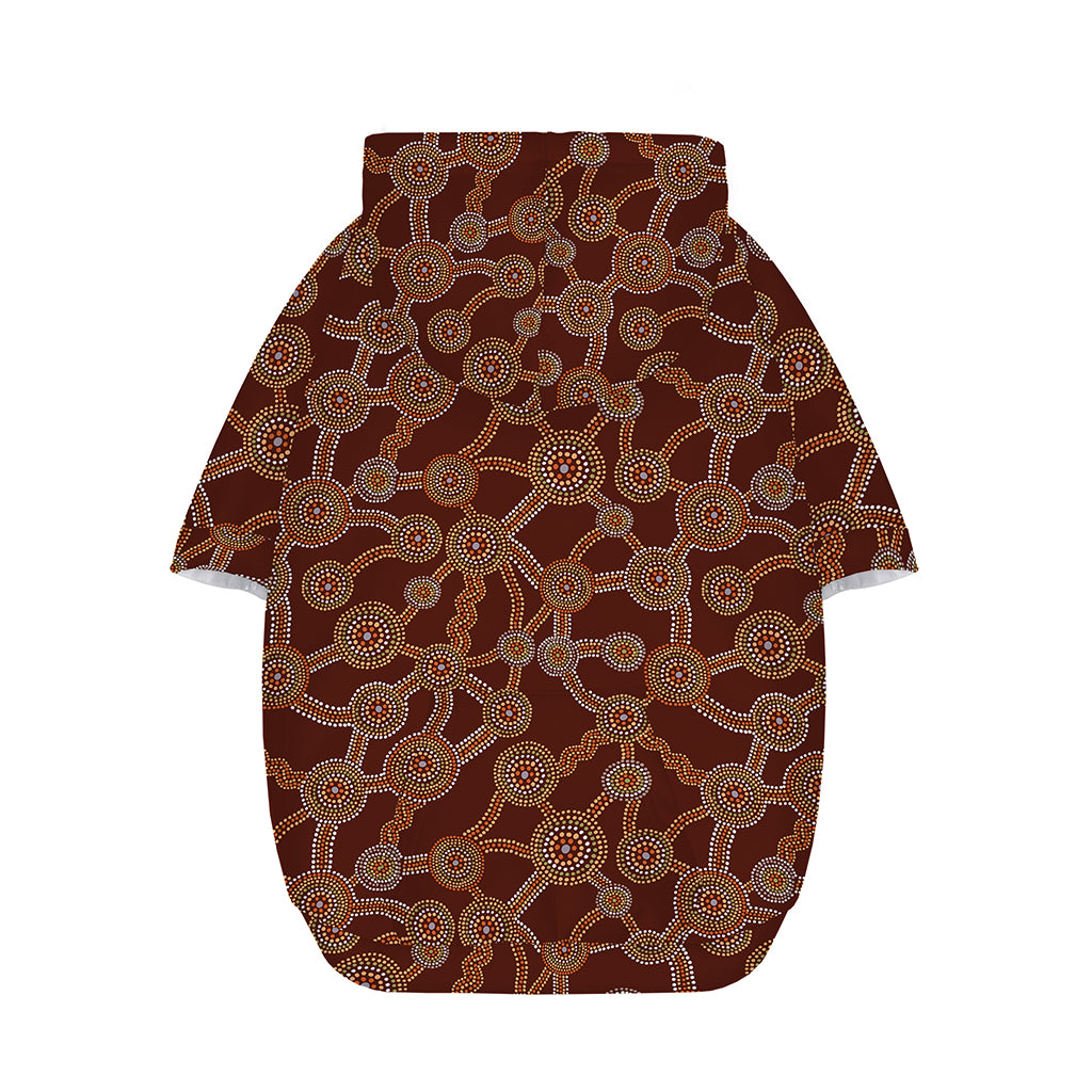 Aboriginal Indigenous Dot Pattern Print Dog Zip Up Hoodie