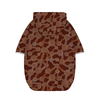 Aboriginal Indigenous Dot Pattern Print Dog Zip Up Hoodie