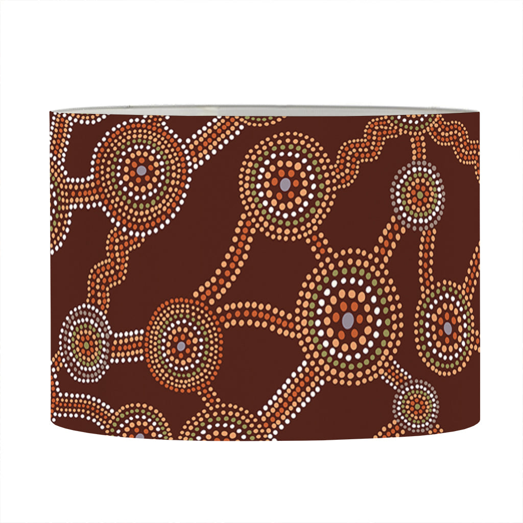 Aboriginal Indigenous Dot Pattern Print Drum Lamp Shade