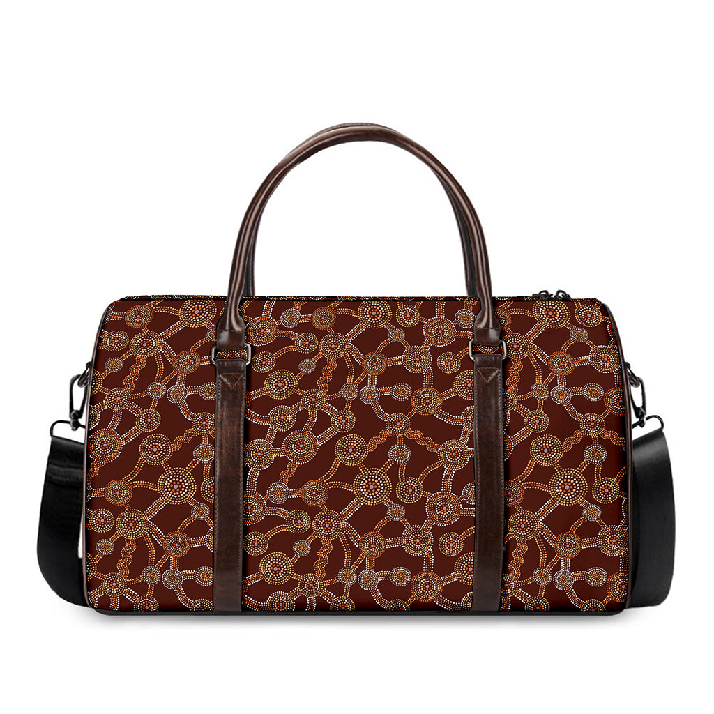 Aboriginal Indigenous Dot Pattern Print Duffle Bag