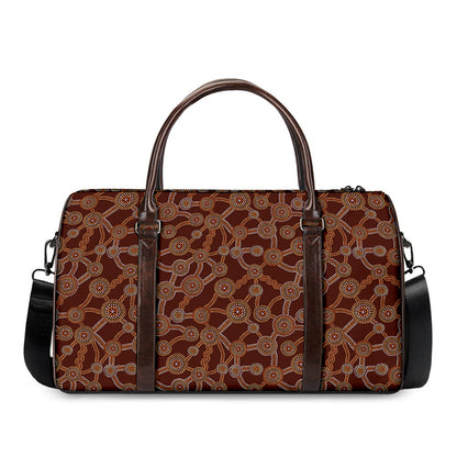 Aboriginal Indigenous Dot Pattern Print Duffle Bag