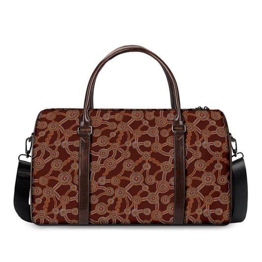 Aboriginal Indigenous Dot Pattern Print Duffle Bag