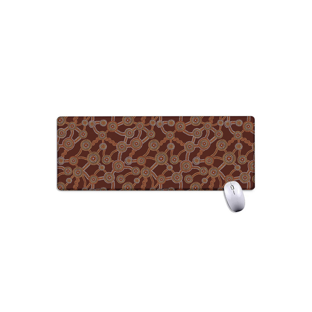 Aboriginal Indigenous Dot Pattern Print Extended Mouse Pad