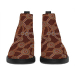 Aboriginal Indigenous Dot Pattern Print Flat Ankle Boots