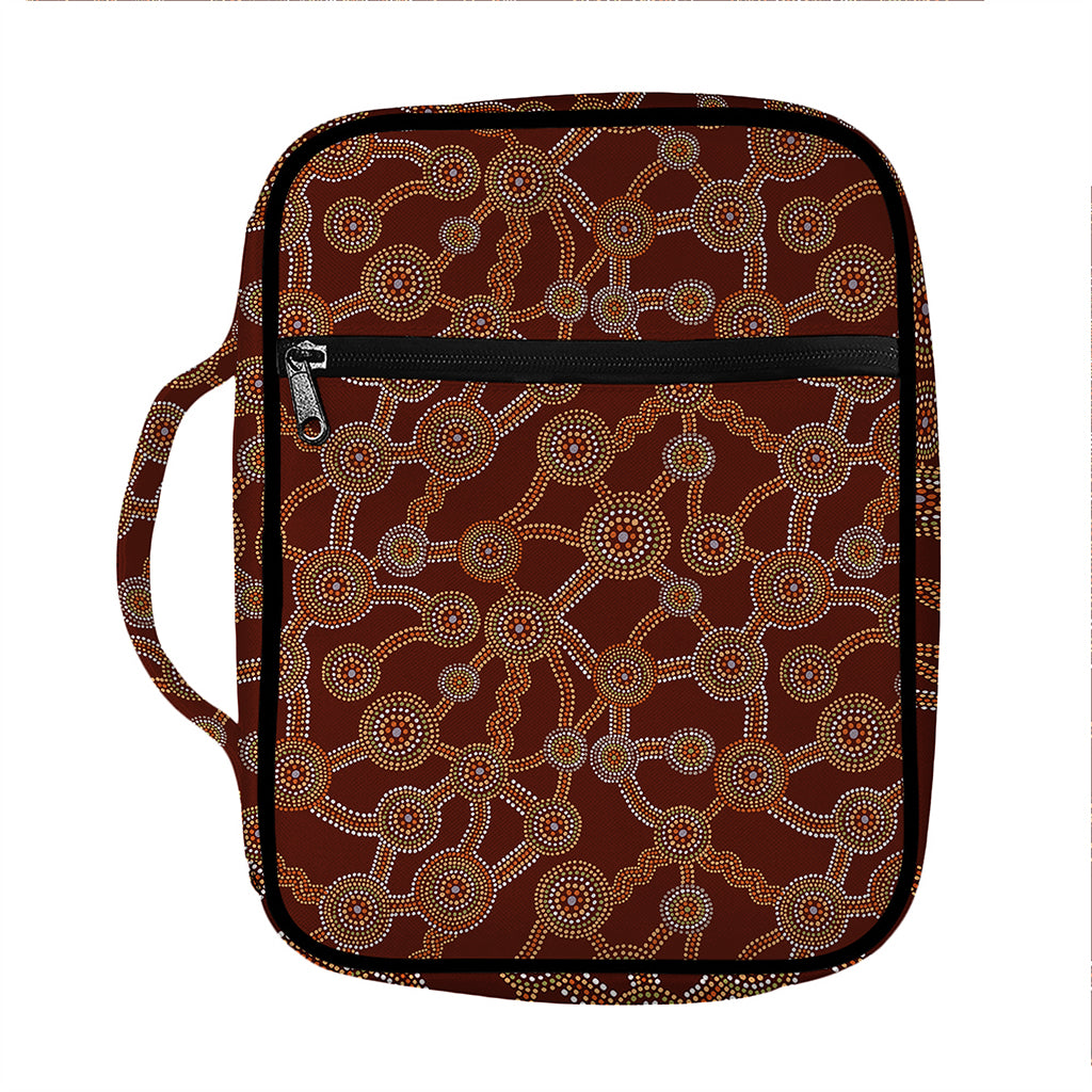 Aboriginal Indigenous Dot Pattern Print Front Pocket Bible Bag