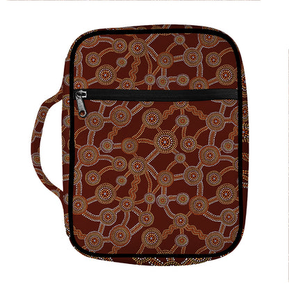 Aboriginal Indigenous Dot Pattern Print Front Pocket Bible Bag