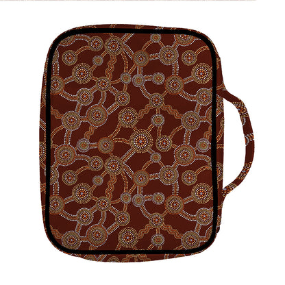 Aboriginal Indigenous Dot Pattern Print Front Pocket Bible Bag