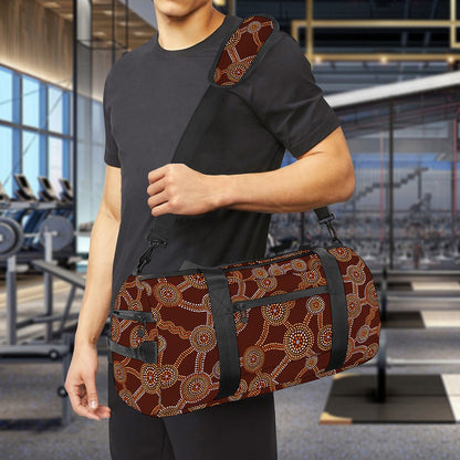 Aboriginal Indigenous Dot Pattern Print Gym Bag