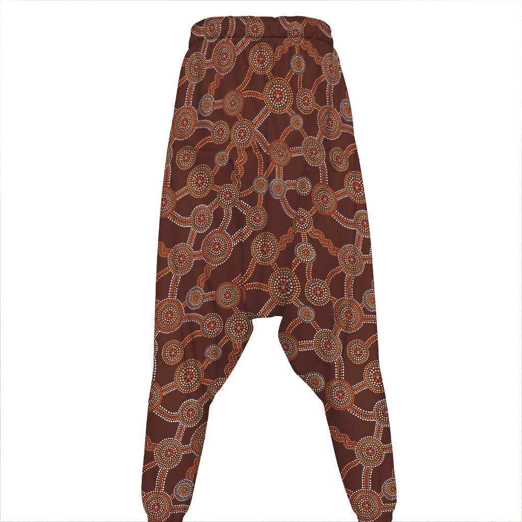 Aboriginal Indigenous Dot Pattern Print Hammer Pants