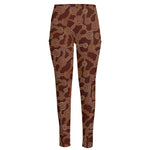 Aboriginal Indigenous Dot Pattern Print High-Waisted Pocket Leggings